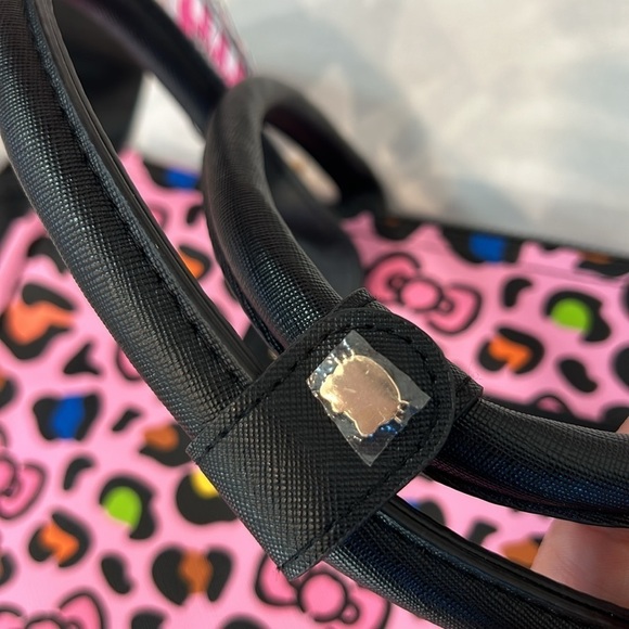 Brand New Hello Kitty bows & pink leopard three piece travel bag tote set rare - Picture 6 of 12